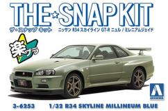 Aoshima 1/32 Nissan R34 Skyline GT-R Millineum Jade - Snap Kit image