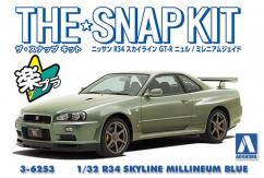 Aoshima 1/32 Nissan R34 Skyline GT-R Millineum Jade - Snap Kit image