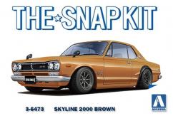 Aoshima 1/32 Nissan Skyline 2000 GT-R Custom Wheel Safari Brown - Snap Kit image