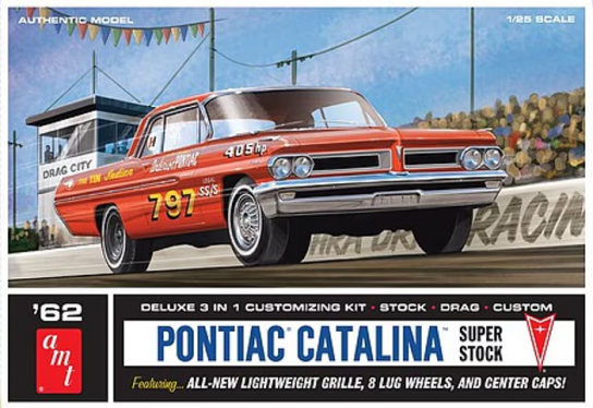 AMT 1/25 Pontiac Catalina 1962 3 in 1 Stock, Drag or Custom image