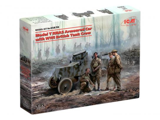 ICM 1/35 Model T RNAS Armoured Car with WWI British Tank Crew image