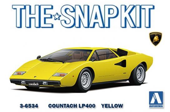 Aoshima 1/32 Lamborghini Countach LP400 Yellow - Snap Kit image