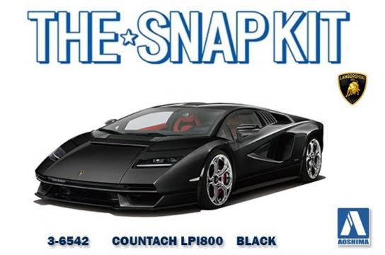 Aoshima 1/32 Lamborghini Countach LPI800 Black - Snap Kit image