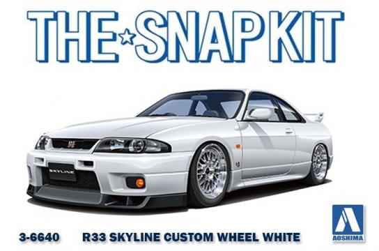 Aoshima 1/32 Nissan Skyline GT-R R33 Custom Wheel White - Snap Kit image